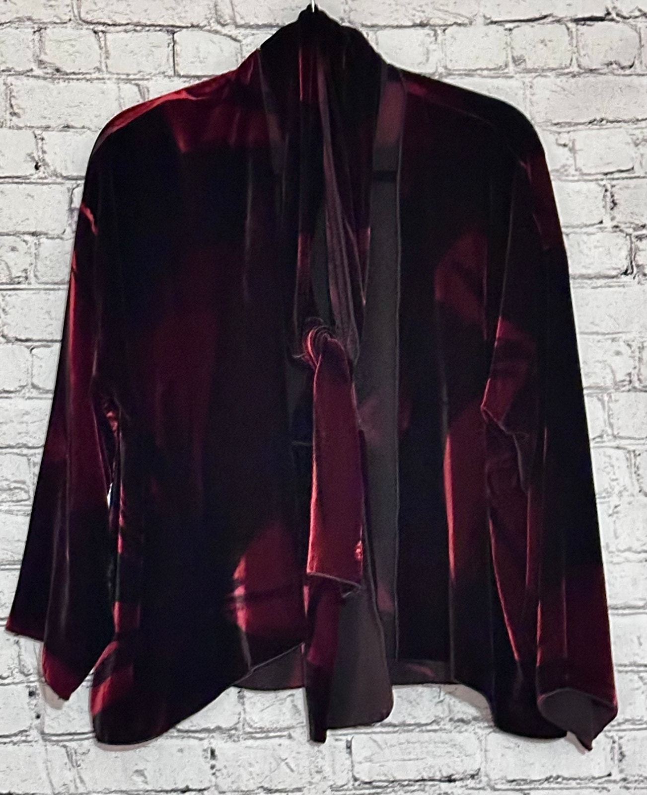 Peggotty Christensen Velvet Art-To-Wear Convertible Scarf Open Blazer Cardigan